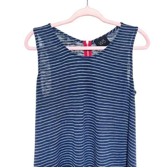 W5 Concepts High Neck Blue and White Stripped Tank Top Size L - Picture 5 of 8